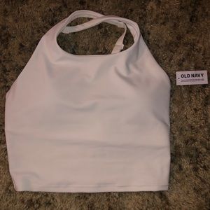 White cropped old navy active tank